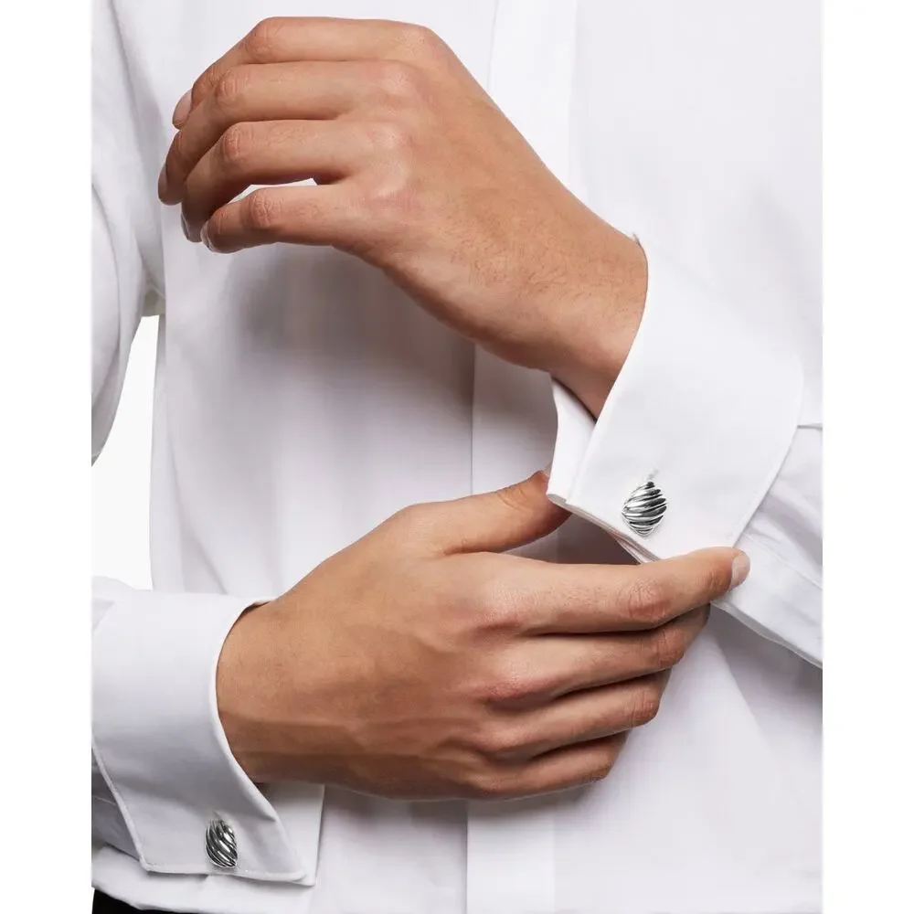 David Yurman Square Cable Cufflinks in 925 Sterling Silver